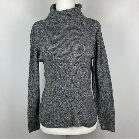 Liz Claiborne Womens Sweater Size S Petite Gray Turtleneck - Picture 2 of 9